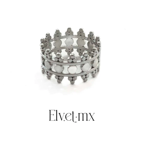 Anillo corona plata acero inoxidable - comprar en línea
