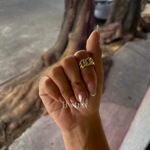 Anillo cadena dorado acero inoxidable - comprar en línea