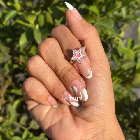 Anillo estrellas lila con rosa - comprar en línea