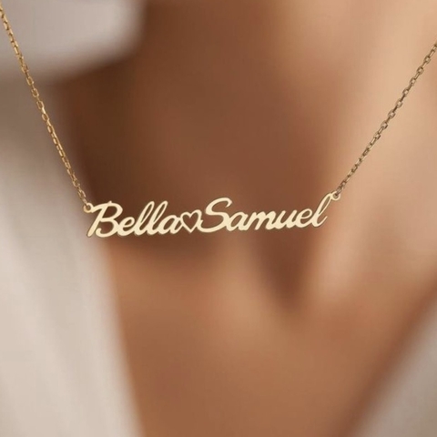 Collar personalizado cursiva doble