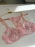 Bra y tanga rosa con bordados rosas - comprar en línea