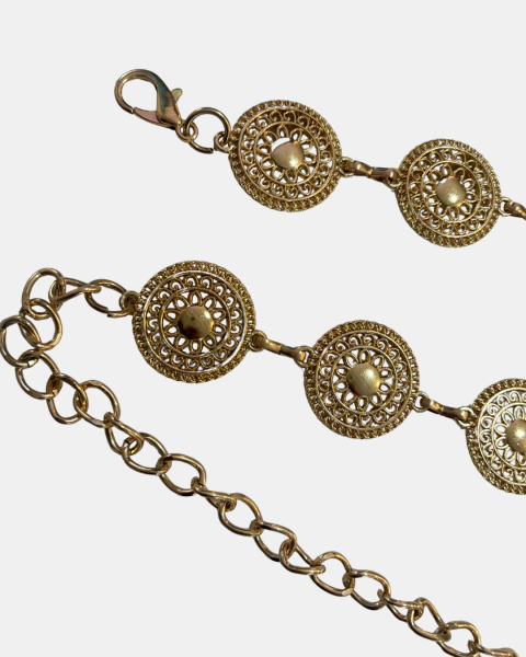 Cinturon bohemio circulo dorado