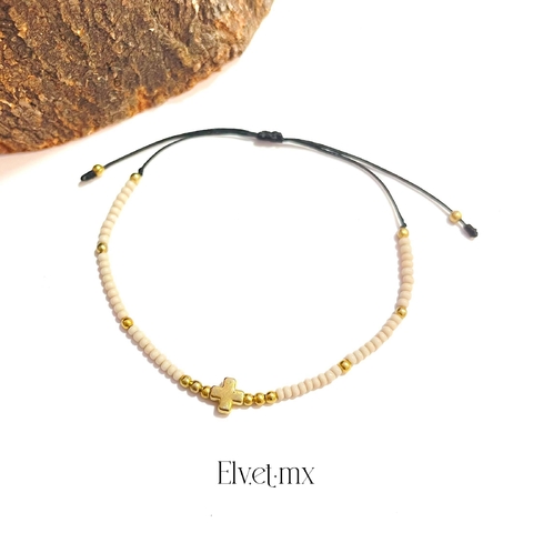 Pulsera chaquira cruz - comprar en línea