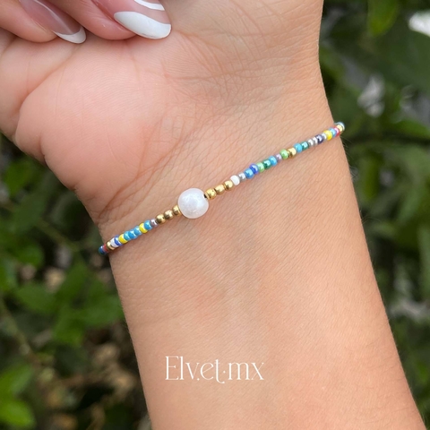 Pulsera chaquira perla colores - comprar en línea