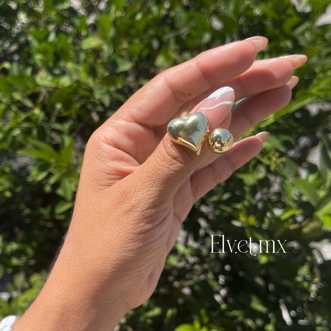 Anillo maxi conrazón con bola chunky - comprar en línea