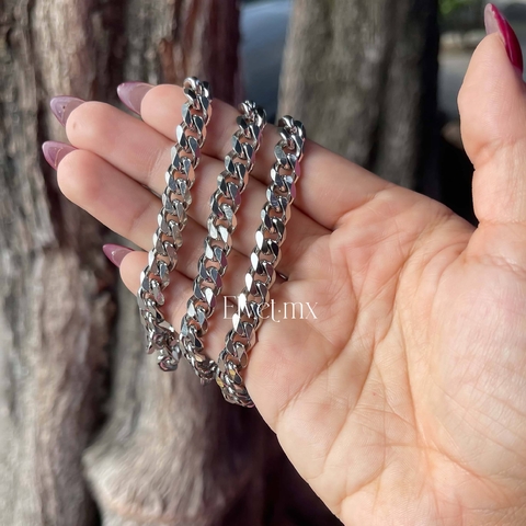 Pulsera cubana 8mm plata