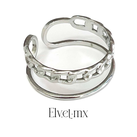 Anillo doble sencillo y cadena