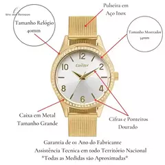 Relogio Condor Feminino Dourado KIT Colar/Brinco CO2035NAD/K4B na internet