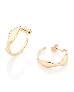 Brinco meia argola ondulada folheado a ouro 18k - comprar online