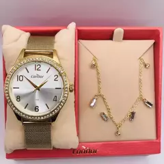Relogio Condor Feminino Dourado KIT Colar/Brinco CO2035NAD/K4B - comprar online