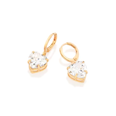 Imagem do Brinco Argola Rommanel com Zircônias Formato Coração 527301