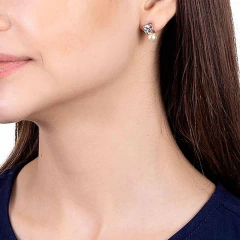 Conjunto Rommanel Colar E Brinco Pérola com Cristal