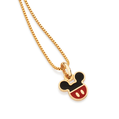 Pingente bermuda do mickey folheado a ouro com aplicação de resina - comprar online