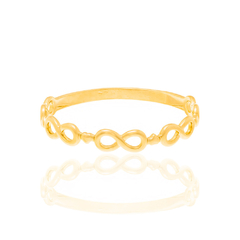 Anel Rommanel skinny ring infinito folheado a ouro 18k - comprar online