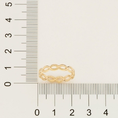 Anel skinny ring infinitos folheado a ouro - comprar online