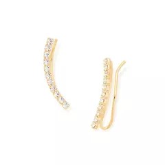 Brinco Ear Cuff Rommanel banhado a ouro 18k com cristais