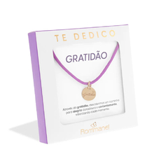 Pulseira Rommanel te dedico folheada a ouro 18k com fio acetinado e pingente escrito gratidão - tam.20