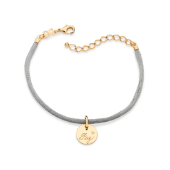 Pulseira Rommanel te dedico folheada a ouro 18k com fio acetinado e pingente escrito paz - comprar online