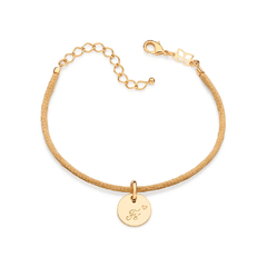 Pulseira Rommanel te dedico folheada a ouro 18k com fio acetinado e pingente fé - tam.20 - comprar online