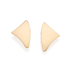 Brinco Rommanel botão triangular folheado a ouro 18k - comprar online