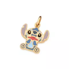 PINGENTE STITCH ROMMANEL BANHADO A OURO 18K COM APLICAÇÃO DE RESINA