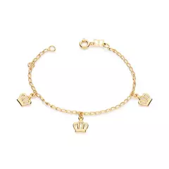 PULSEIRA ROMMANEL INFANTIL COROA BANHADA A OURO 18K