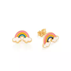 BRINCO INFANTIL ROMMANEL ARCO-ÍRIS BANHADO A OURO 18K - comprar online