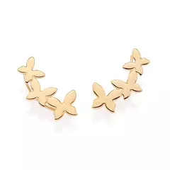 BRINCO ROMMANEL EAR CUFF BORBOLETAS BANHADO A OURO 18K