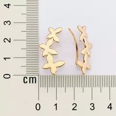 BRINCO ROMMANEL EAR CUFF BORBOLETAS BANHADO A OURO 18K - Carla Damasceno Joias