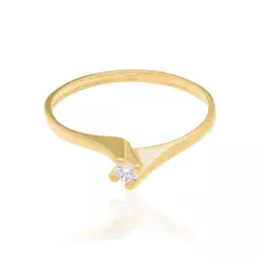 ANEL SOLITÁRIO ROMMANEL BANHADO A OURO 18K COM ZIRCÔNIA - comprar online