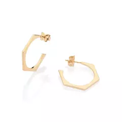 BRINCO ROMMANEL MEIA ARGOLA ANGULAR BANHADO A OURO 18K - comprar online