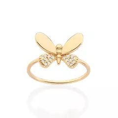 ANEL ROMMANEL SKINNY BORBOLETA BANHADO A OURO 18K