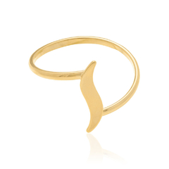 Anel Rommanel skinny ring folheado a ouro