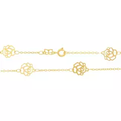 CORDÃO ROMMANEL BANHADO A OURO 18K COM FLORES VAZADAS - comprar online