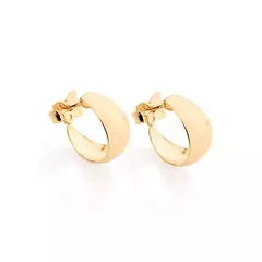 Brinco Rommanel meia argola banhado a ouro 18k