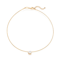 Choker coração Rommanel banhado a ouro 18k com zircônia