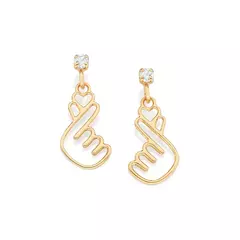 BRINCO ROMMANEL CORAÇÃO COREANO FINGER HEART BANHADO A OURO 18K
