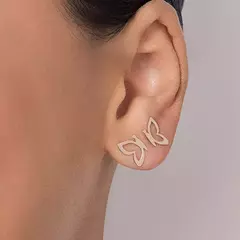 BRINCO ROMMANEL BORBOLETA BANHADO A OURO 18K - Carla Damasceno Joias