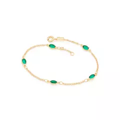 Pulseira Rommanel banhada a ouro 18k com cristais - tam.19