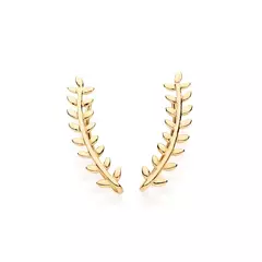 Brinco Ear cuff folha de arruda banhado a ouro 18k