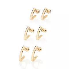 KIT BRINCO ROMMANEL MEIA ARGOLA BANHADO A OURO 18K - comprar online