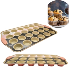 Molde Teflon X24 Muffin Cupcakes Reposteria Asas De Silicona