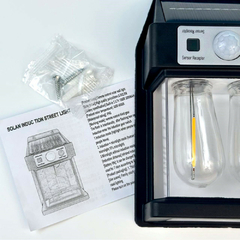 Luz Exterior de 2 Focos con Panel Solar - UNISHOPS