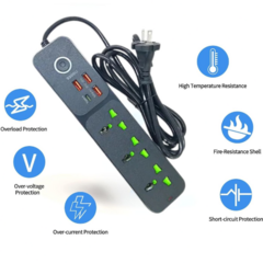 Alargue Moderno 3 Tomas USB C Adaptador Extranjero Viajes - UNISHOPS