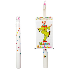 Vela sorpresa de payaso con pancarta - comprar online
