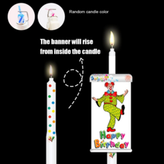 Imagen de Vela sorpresa de payaso con pancarta