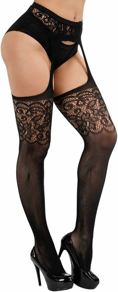 Panty Medias Erotico de Micro Red Floreado Elastizado - UNISHOPS