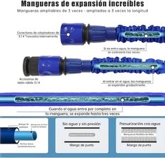 Manguera Expansible 15Mts con Pistola Regadora Verde - comprar online