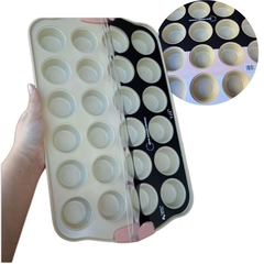Molde Teflon X24 Muffin Cupcakes Reposteria Asas De Silicona - tienda online