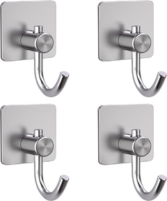 X4 Gancho Garfio Autoadhesivo Plateado - tienda online